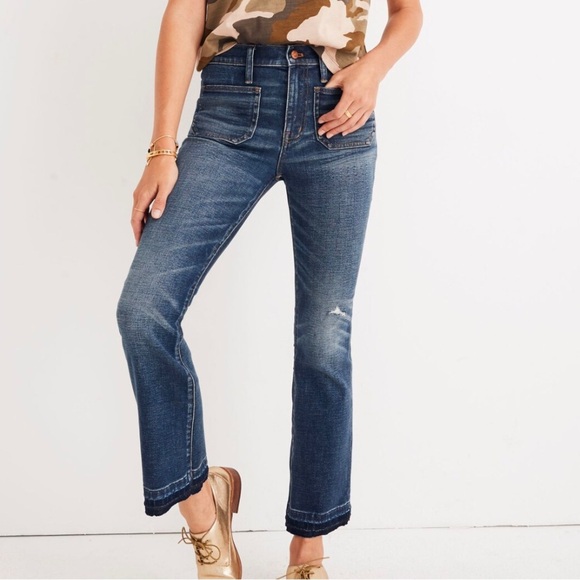 Madewell Cali Demi-Boot Jeans Patch Pocket Edition Size 25 - Picture 1 of 9